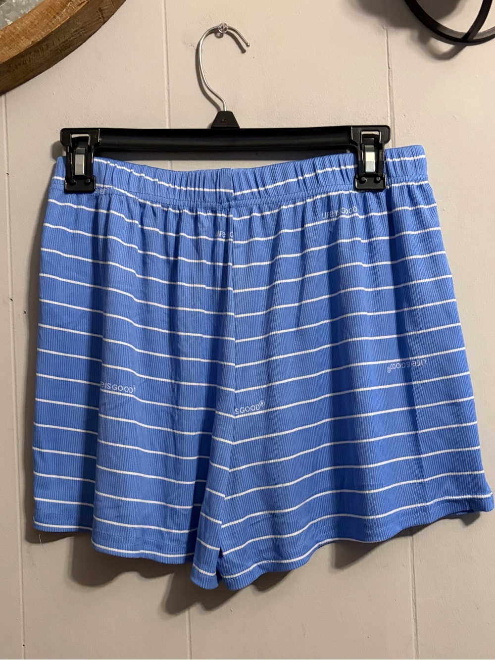 Life is Good Blue Striped Short Sleeve Pajama Set - Picture 9 of 9